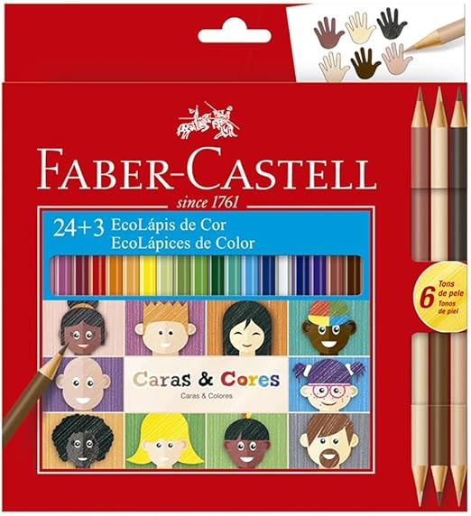 Ecoplapis 24+3 cores faber castell amazon turma da pintura kids