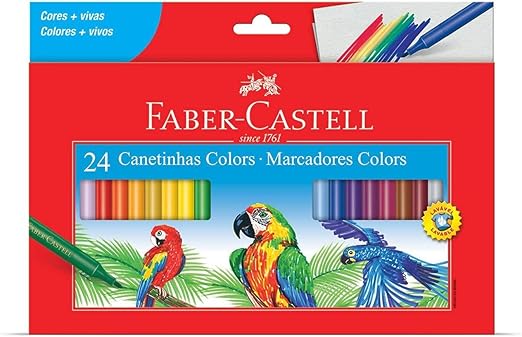hidrografico 24 cores faber castell amazon turma da pintura kids